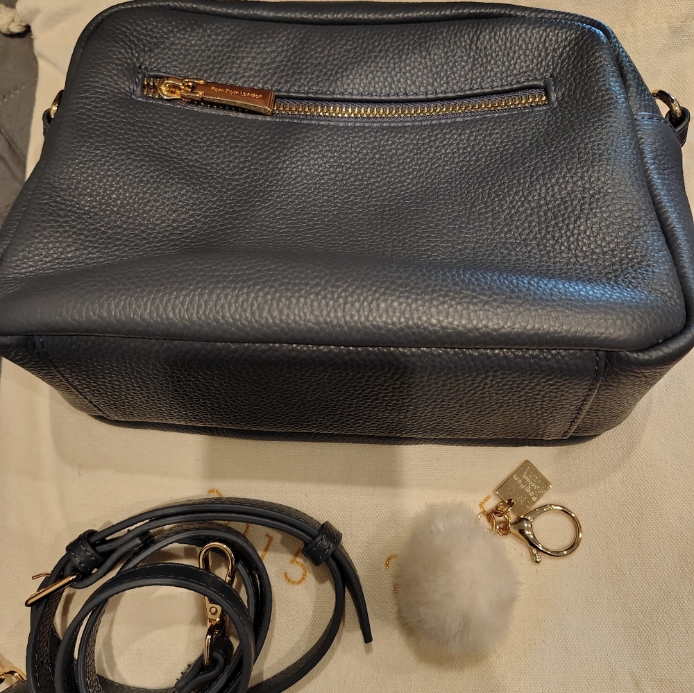 Pom Pom London Original Plus Slate Blue Crossbody Bag - Picture 5 of 6